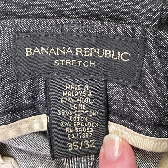 BANANA Republic men’s cotton/wool blend grey trouser slacks size 35 x 32 - Picture 4 of 5